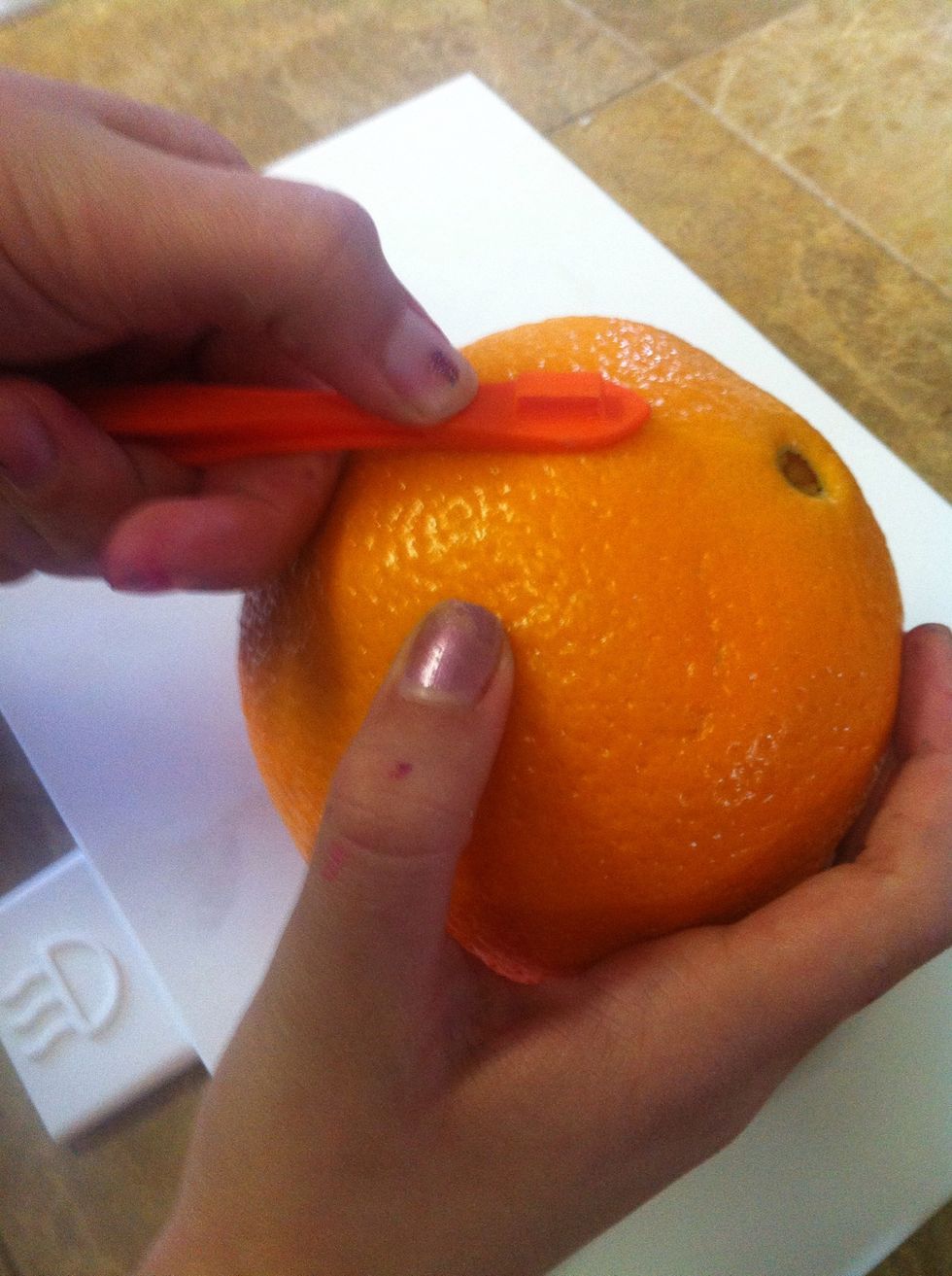 Peel orange peel....