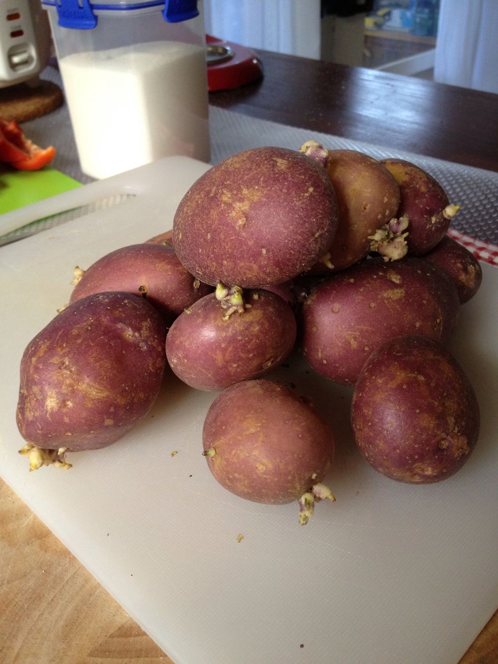peel potatoes, then cut into cubes