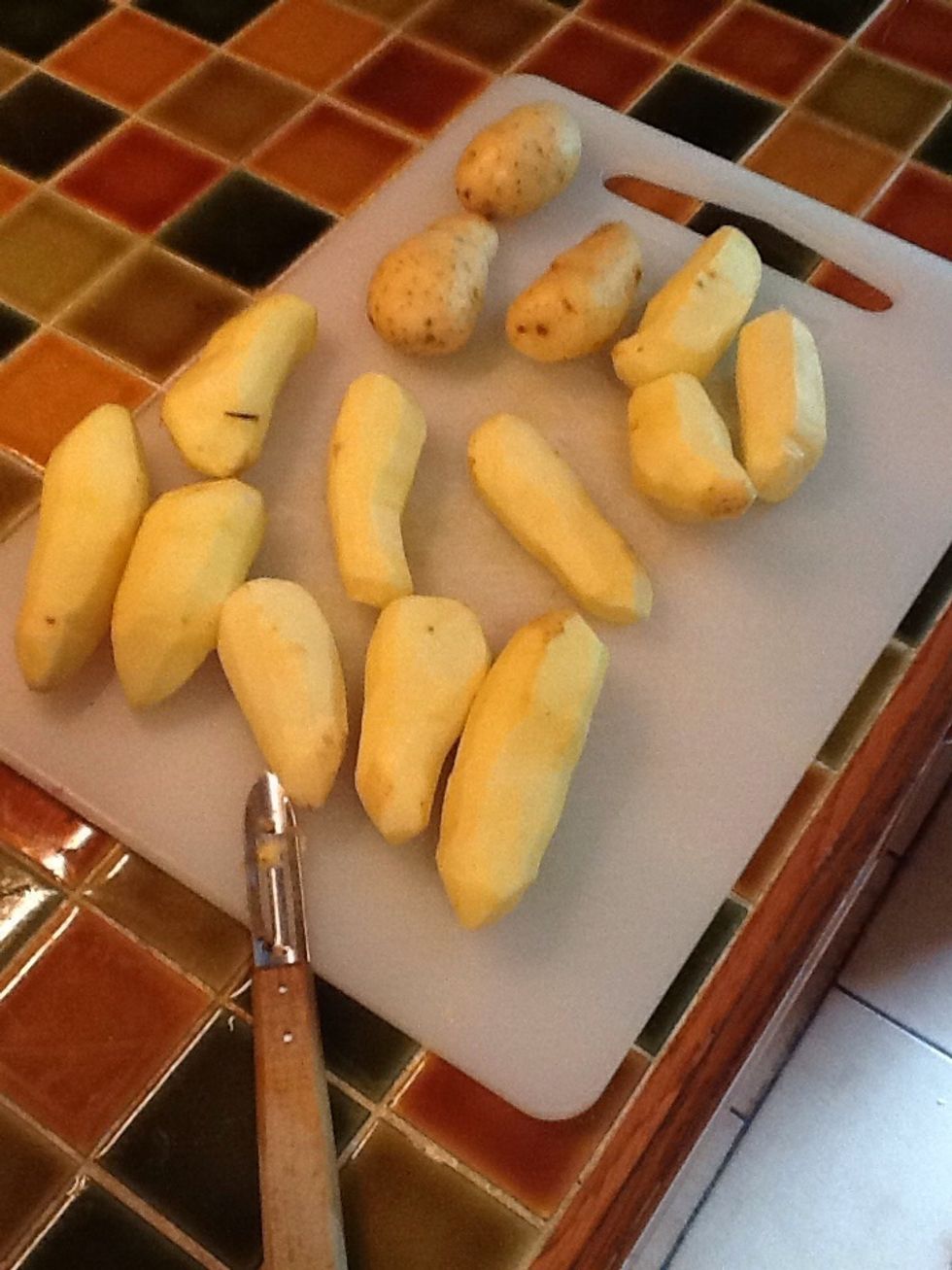 Peel potatoes
