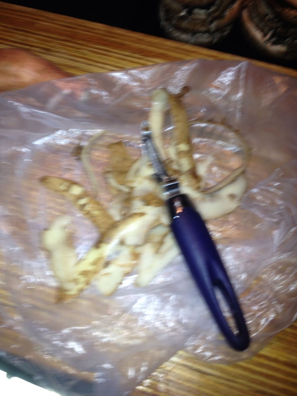 Peel potatoes