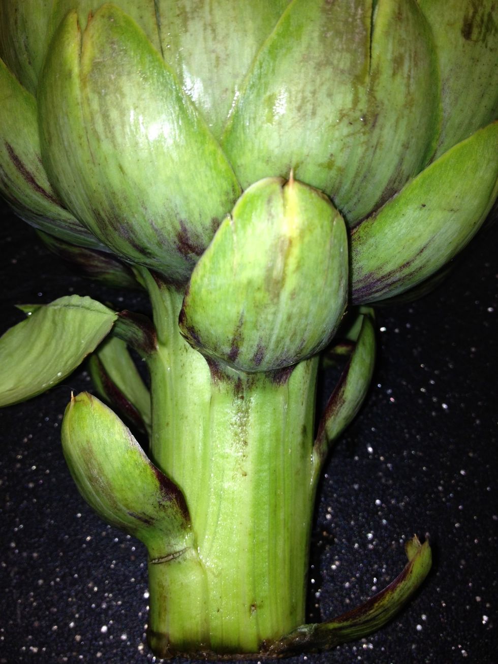 Peel stickered leaves from stems