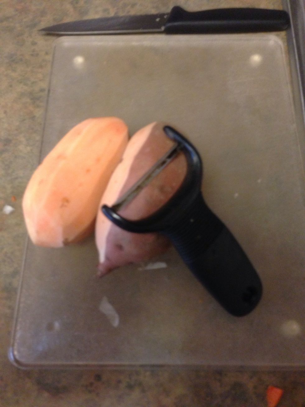 Peel sweet potato