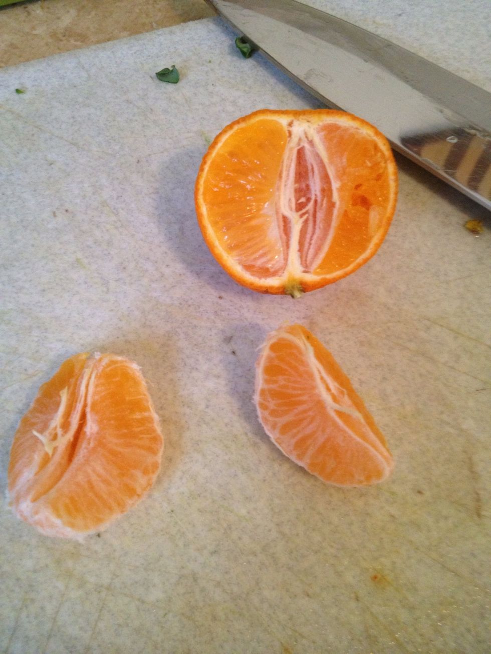 Peel tangerines. Any citrus will work. Oranges, pummelos, grapefruits, etc.