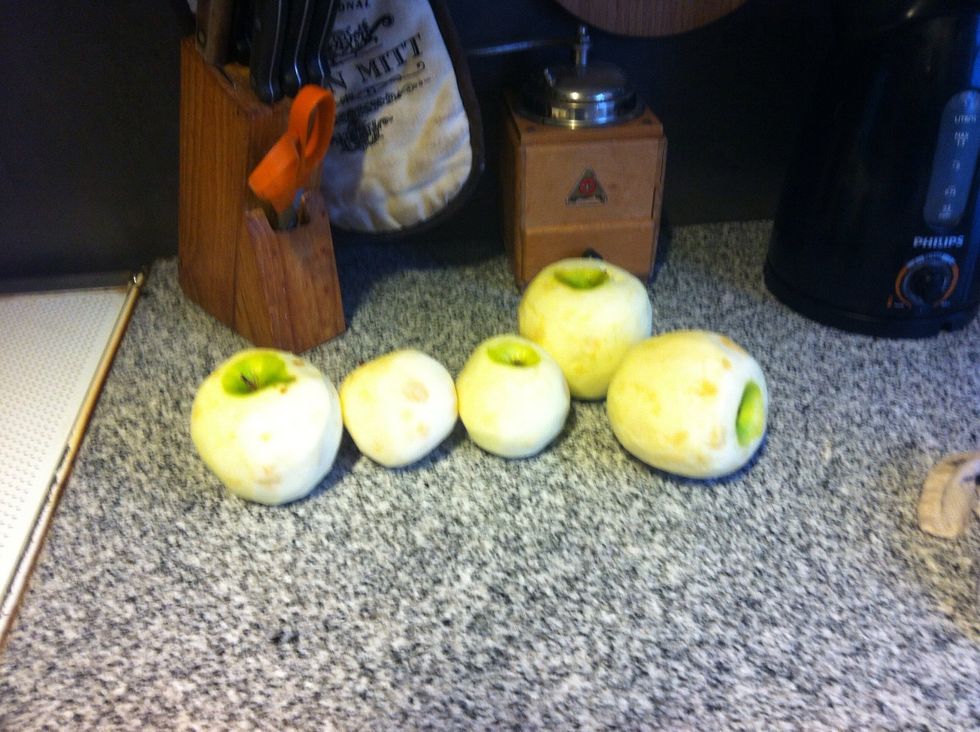 Peel the apples.