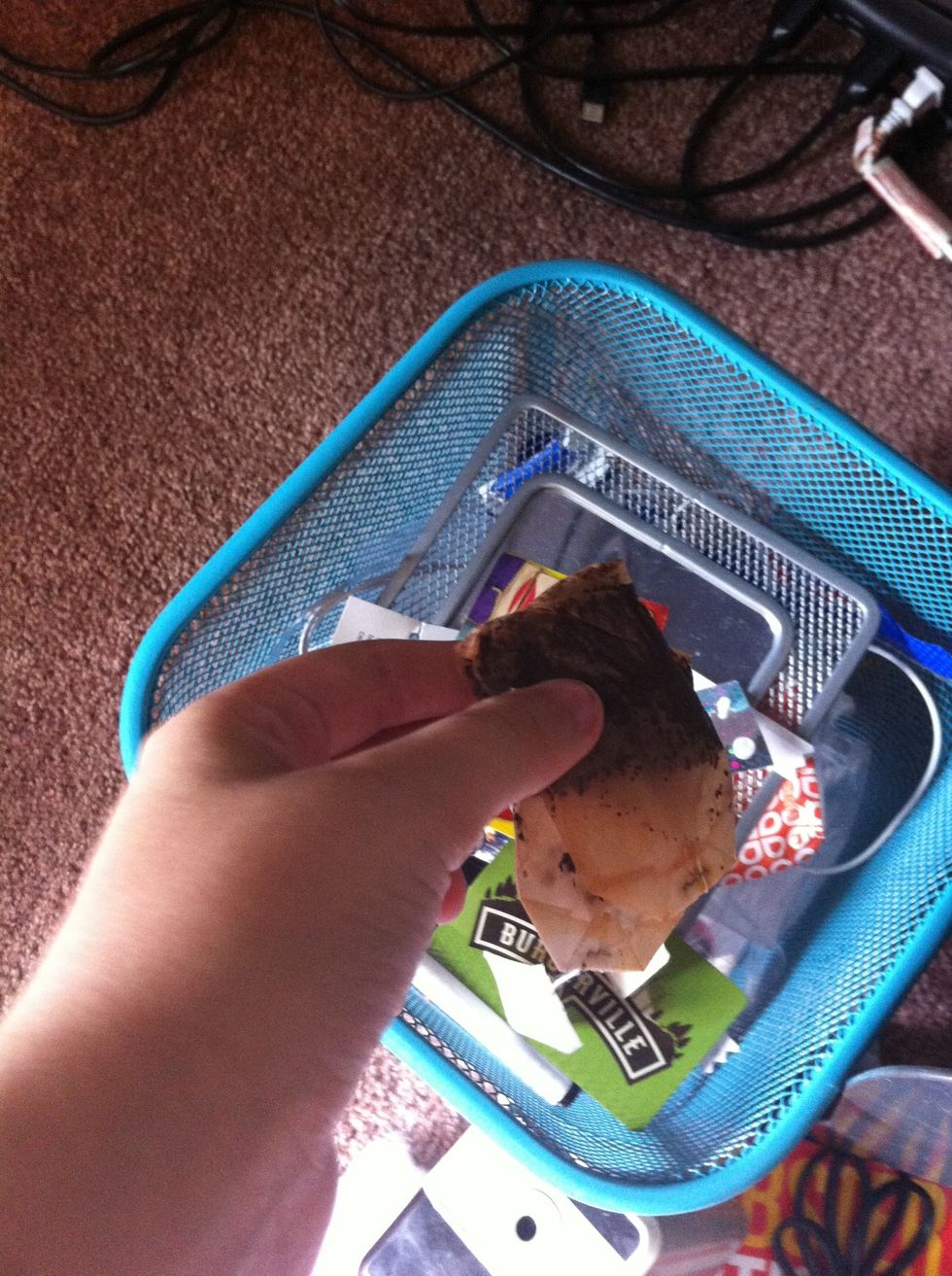 Peel the bags off and throw them away.