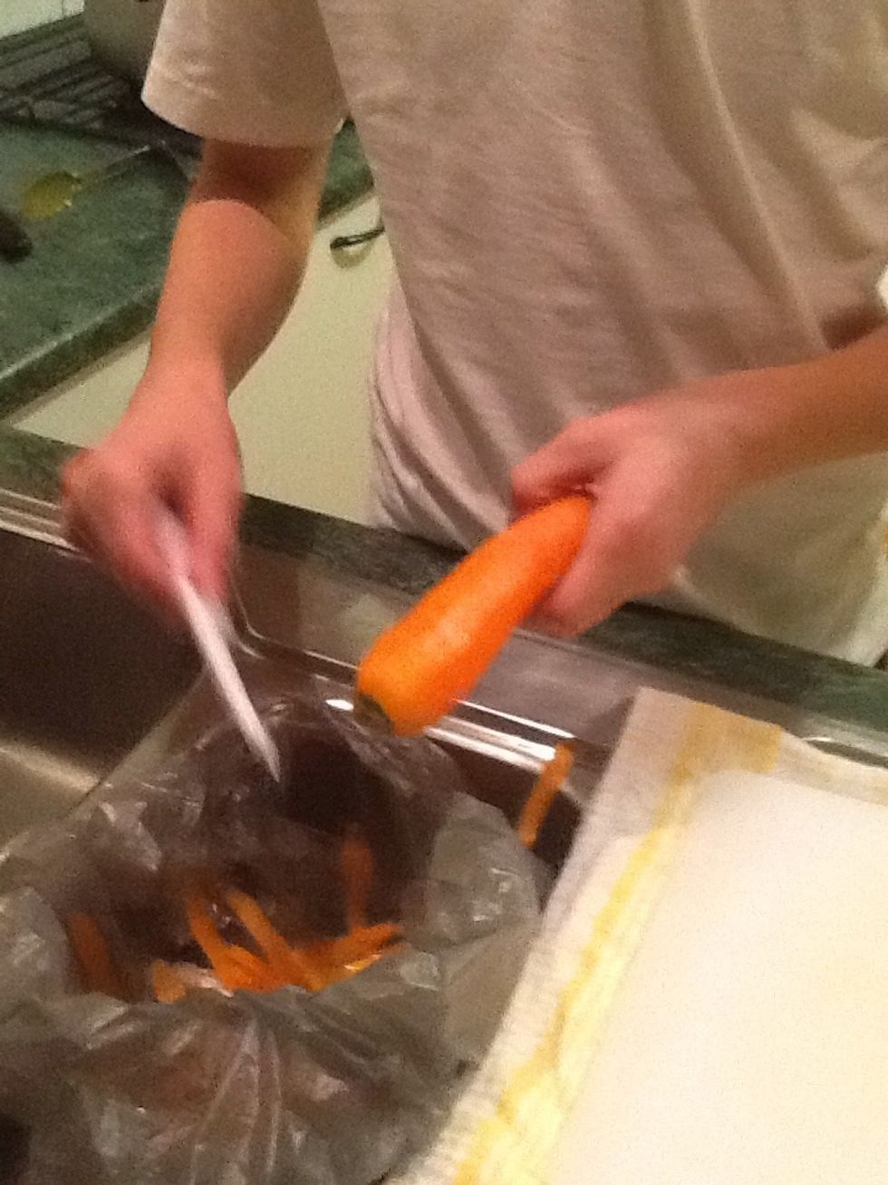 Peel the carrots