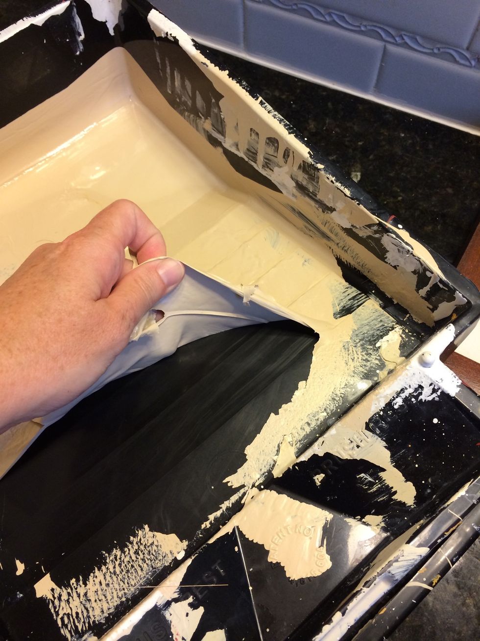 Peel the dry paint up.