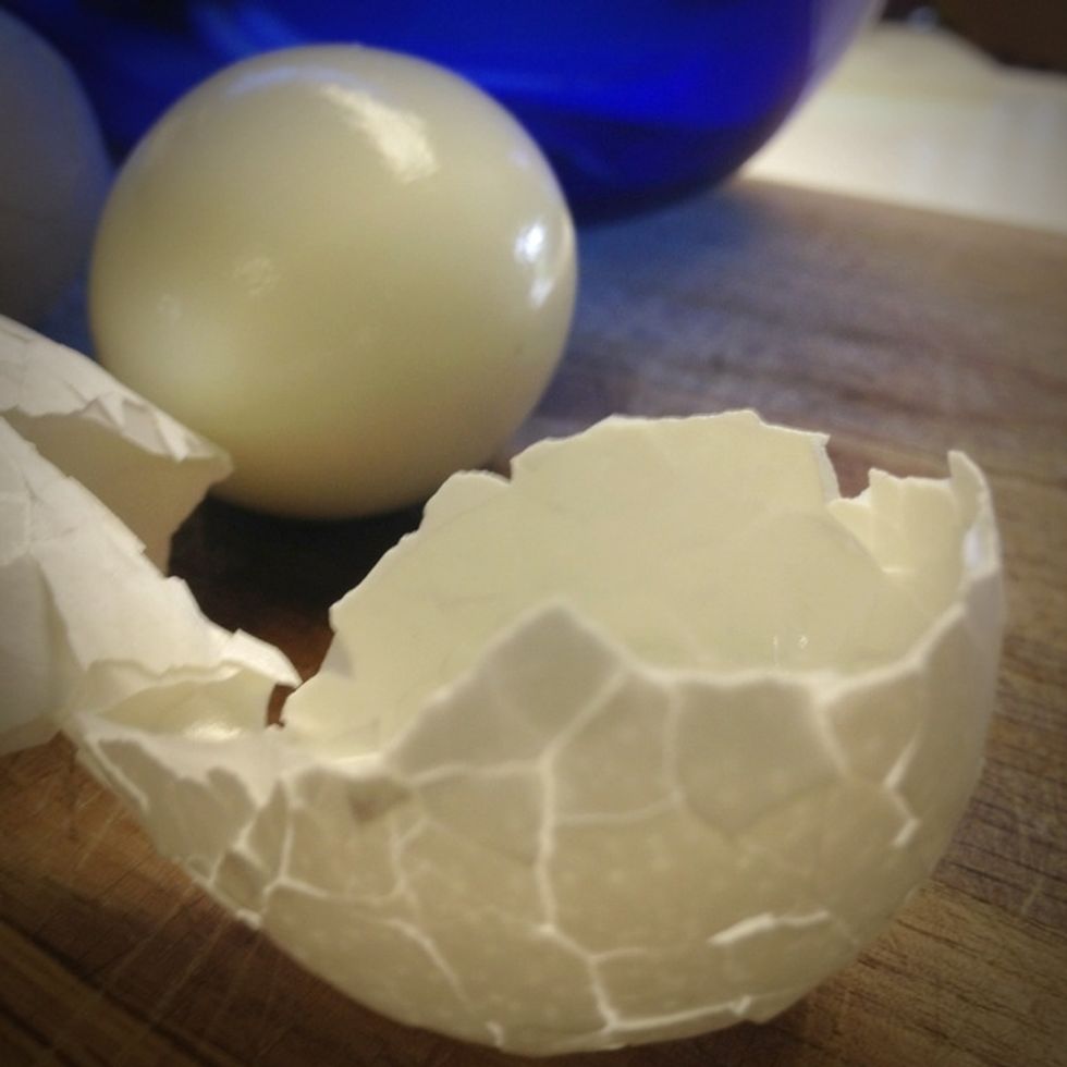 Peel the eggs