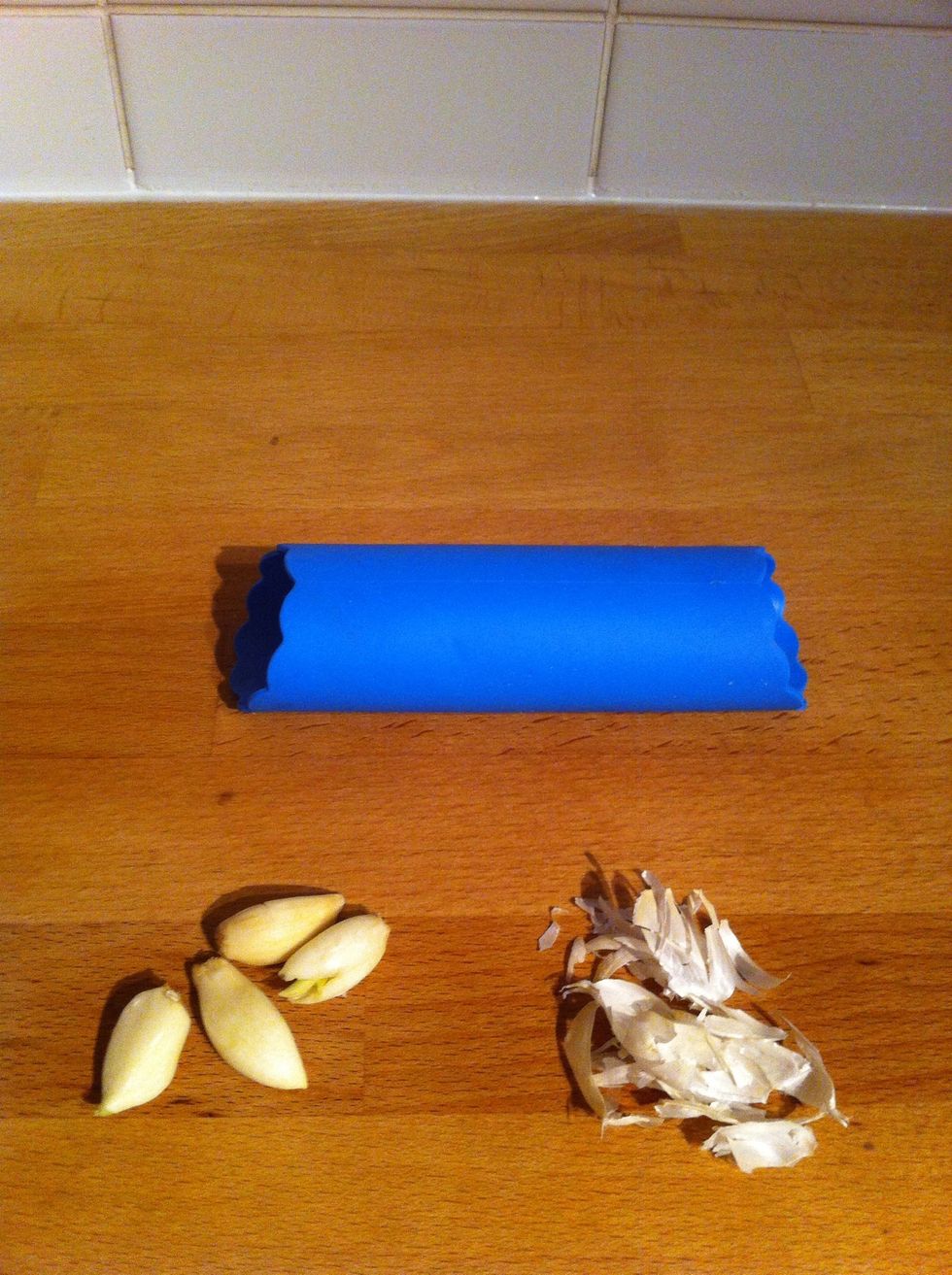 Peel the garlic cloves