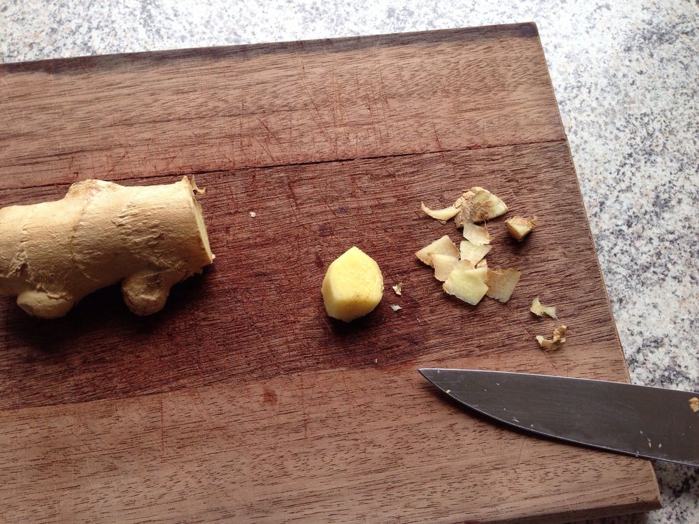 peel the piece of ginger...