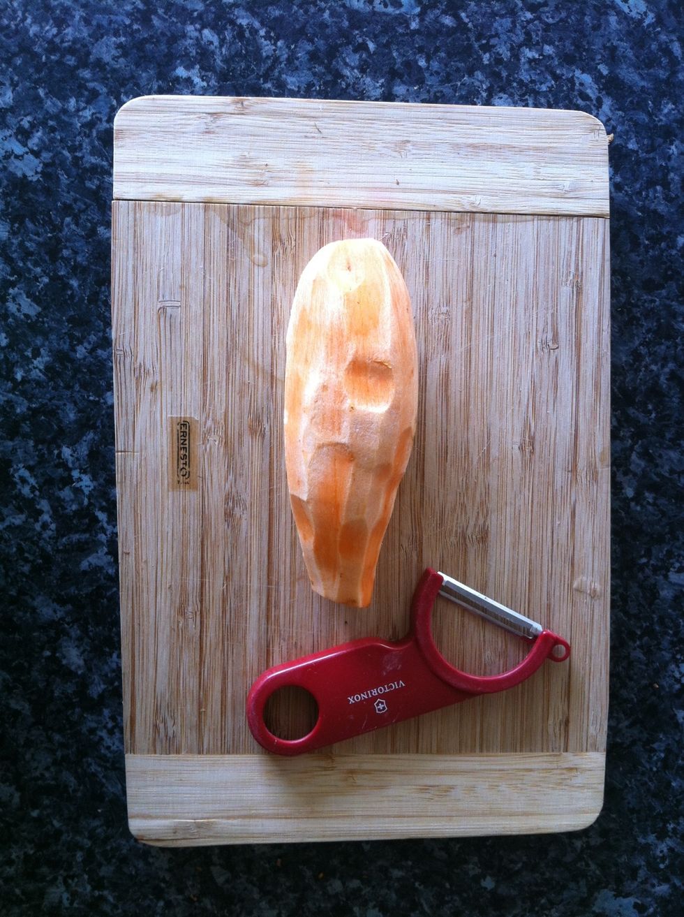 Peel the potato.