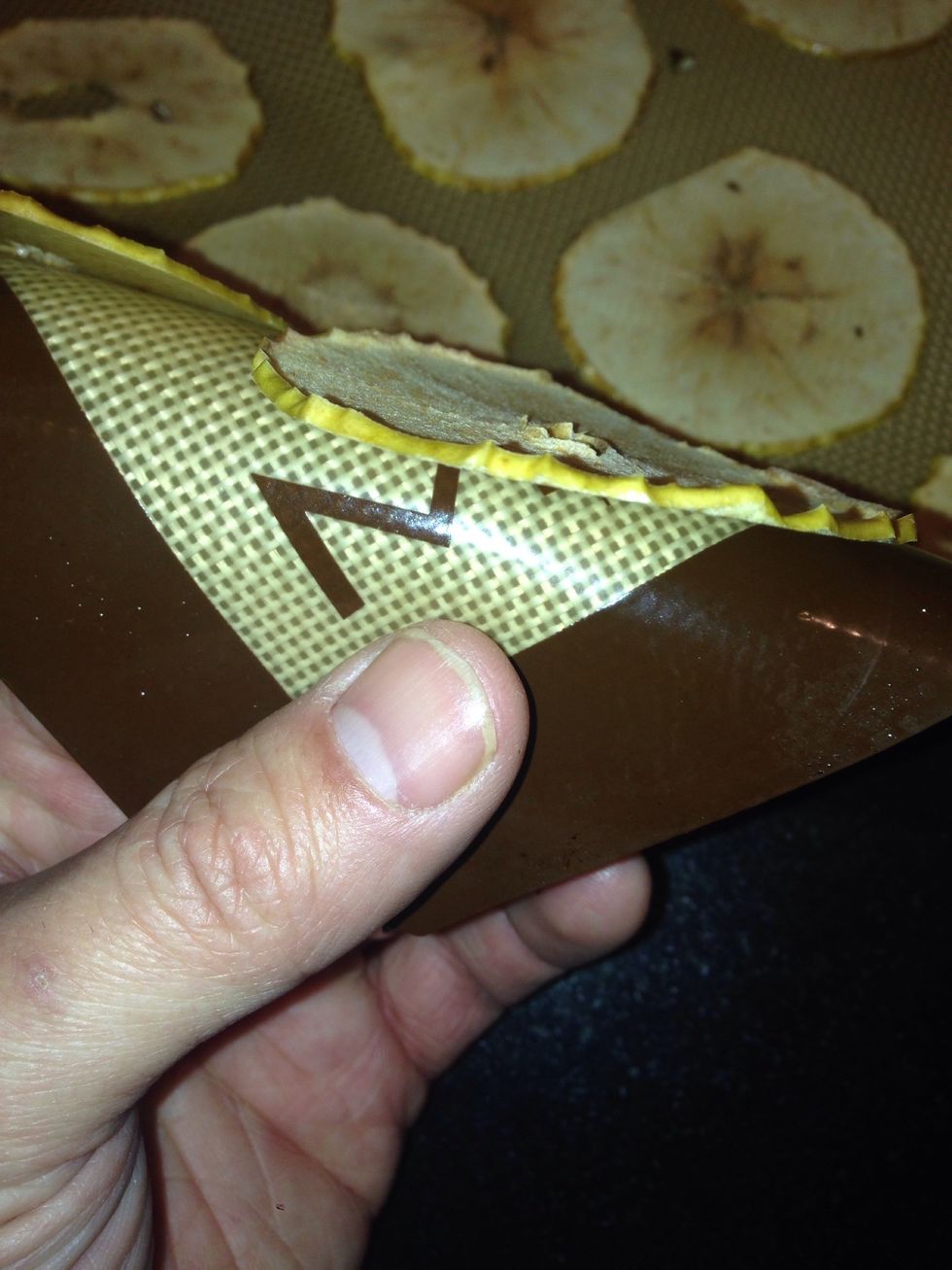 Peel the Silpat from the chips (Not the other way around because the chips are not flexible)