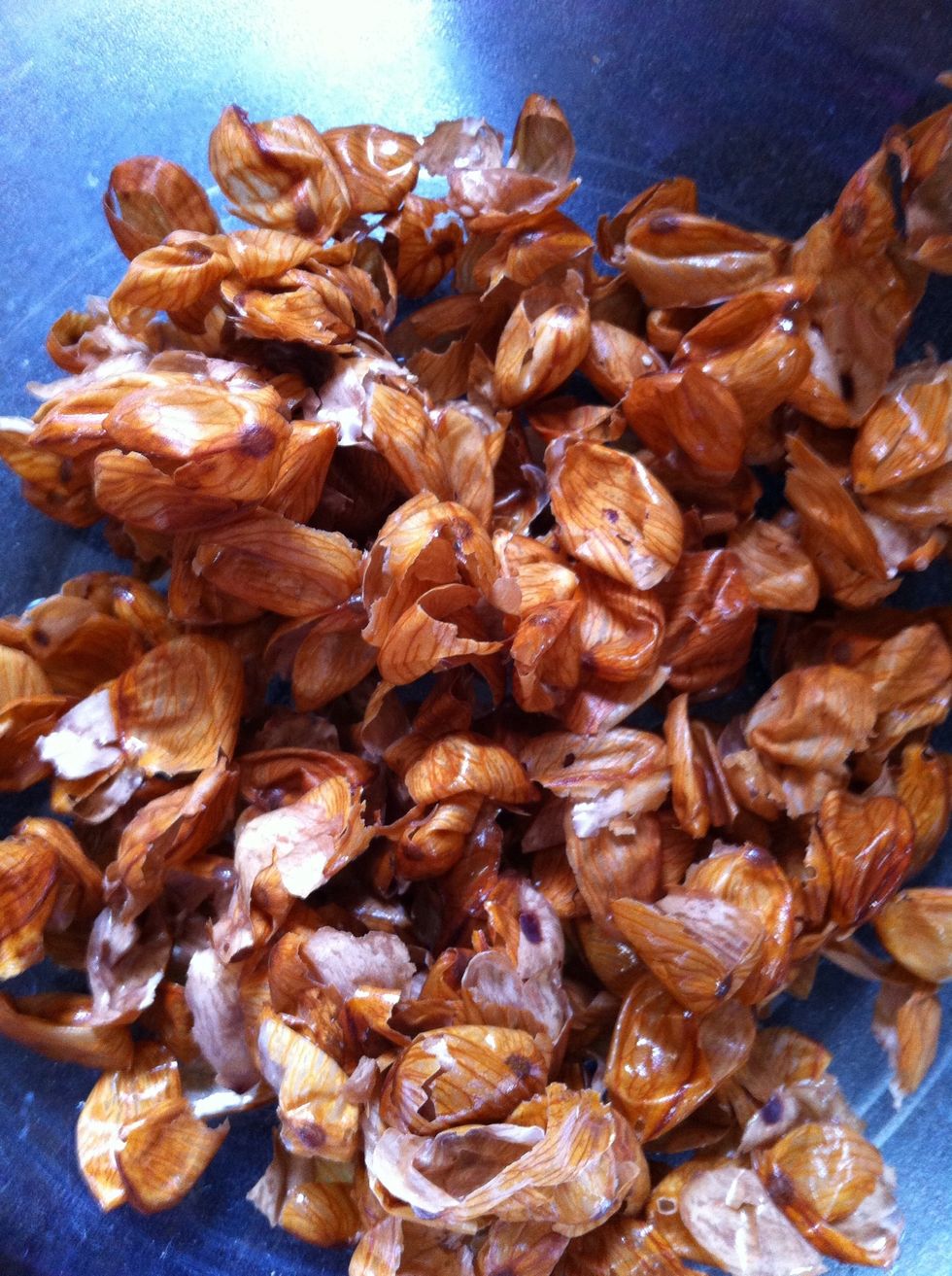 Peel the skin off the almonds -- they should slip off. This process will bring out a milky color & improved texture & taste.  Do not blanche almonds as that process involves heat and loses nutrients.