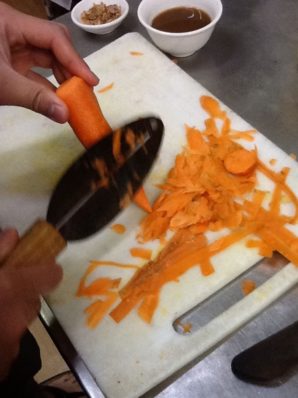 Peel the skin off the carrot
