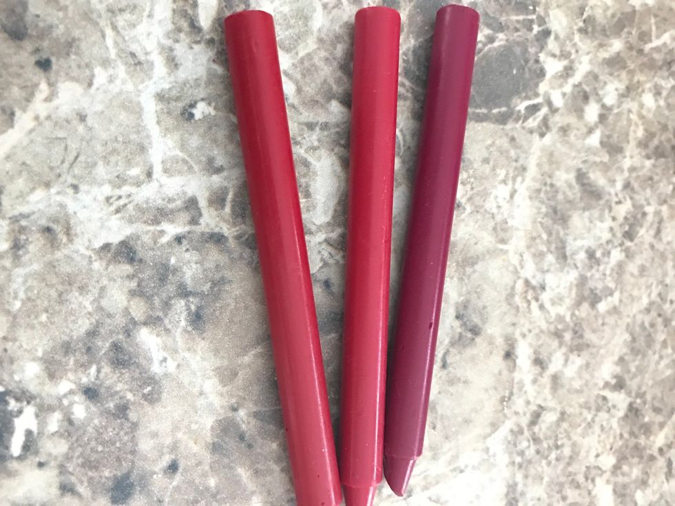 Peel the wrappers off your crayons (keep the peelings because I might have a craft coming up on how to make something with em!)
