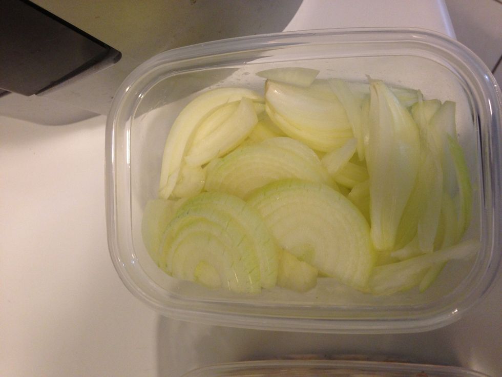 Peel then Slice onions. Onions reduce a lot when cooked due to large amounts of water in them. The amount raw is deceiving as compared to when cooked.