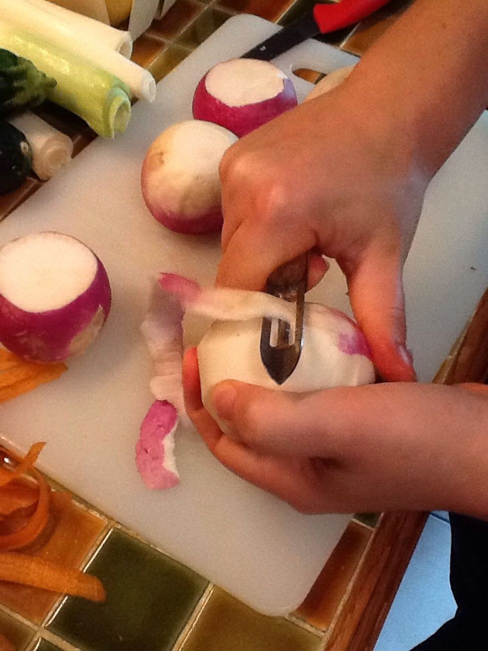 Peel turnips