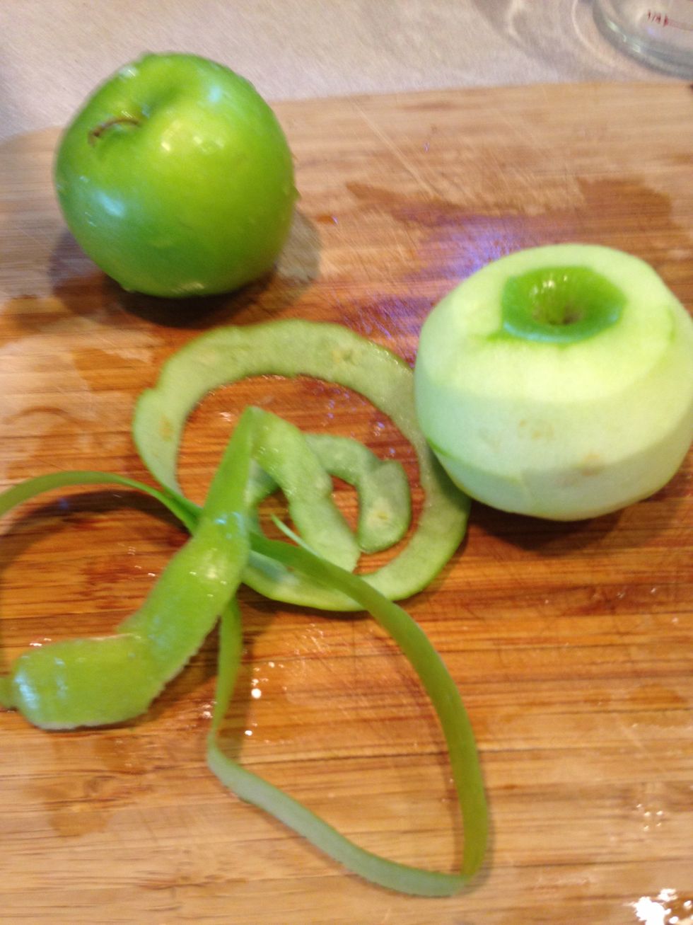 Peel your apples, or you can leave them on if you choose. But I find you get a less bitter juice if you peel.