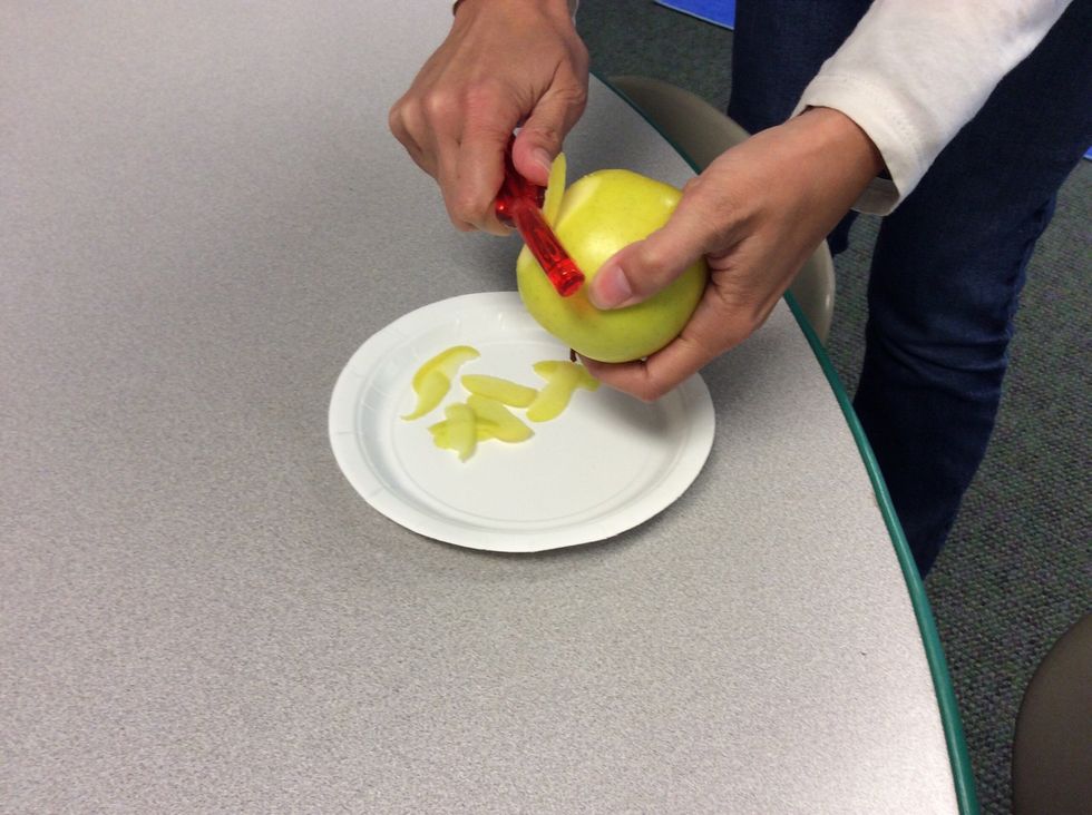 Peel your apples.