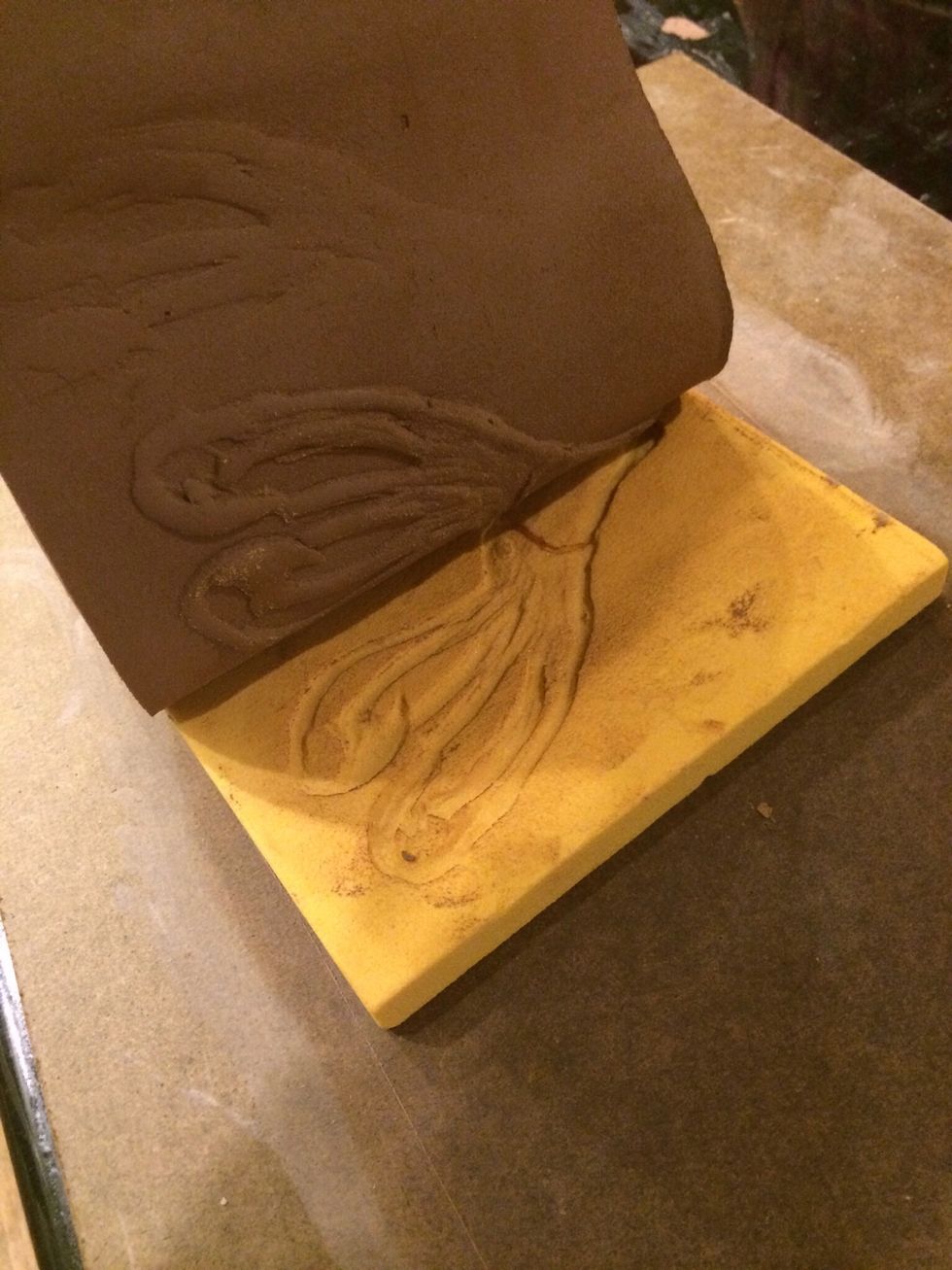 Peel your clay back and lay flat. Let your clay set up a little (30+/- minutes).