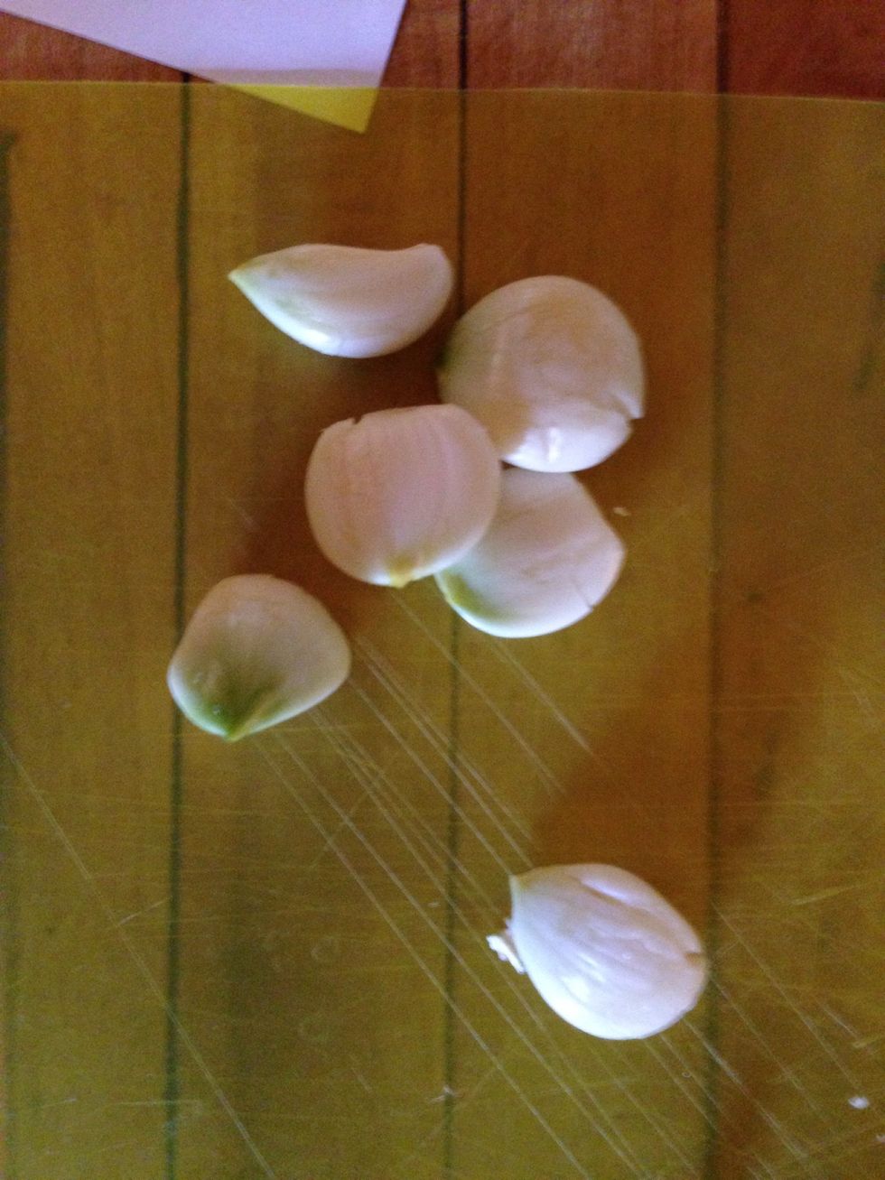 Peel your garlic. You don't need to chop it goes right into the blender.
