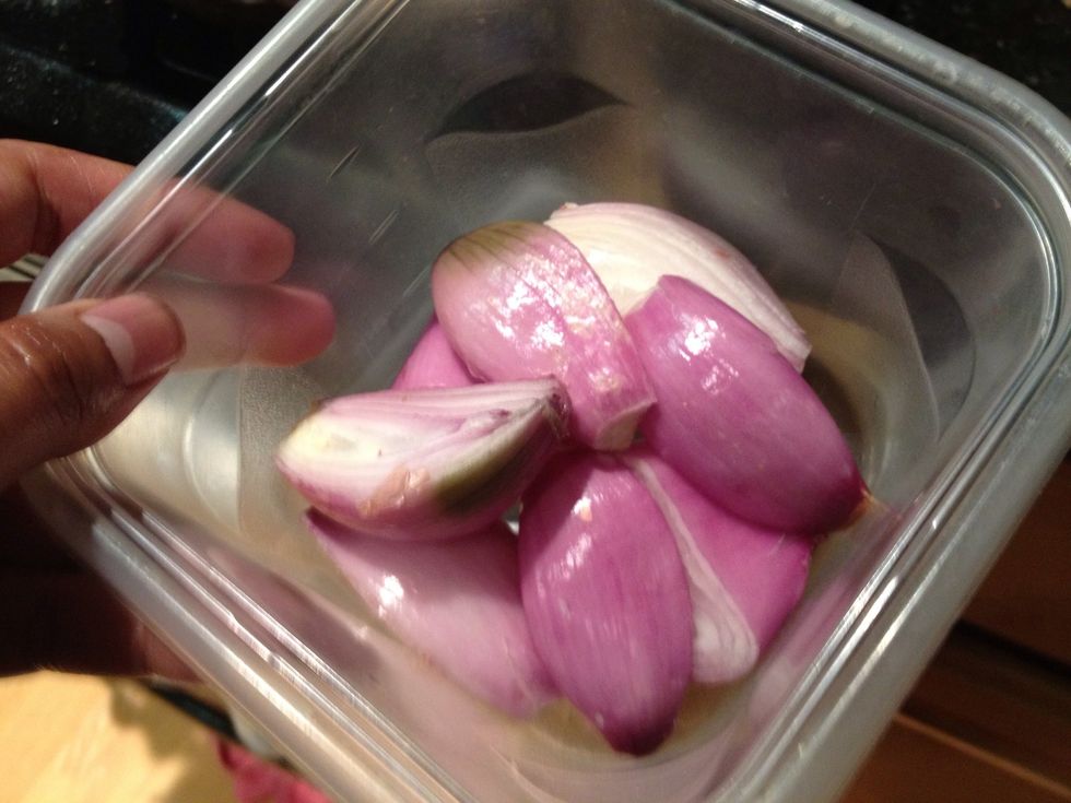 Peel your shallots.