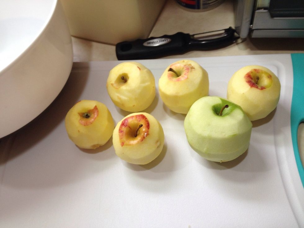 Peeled now take core out
