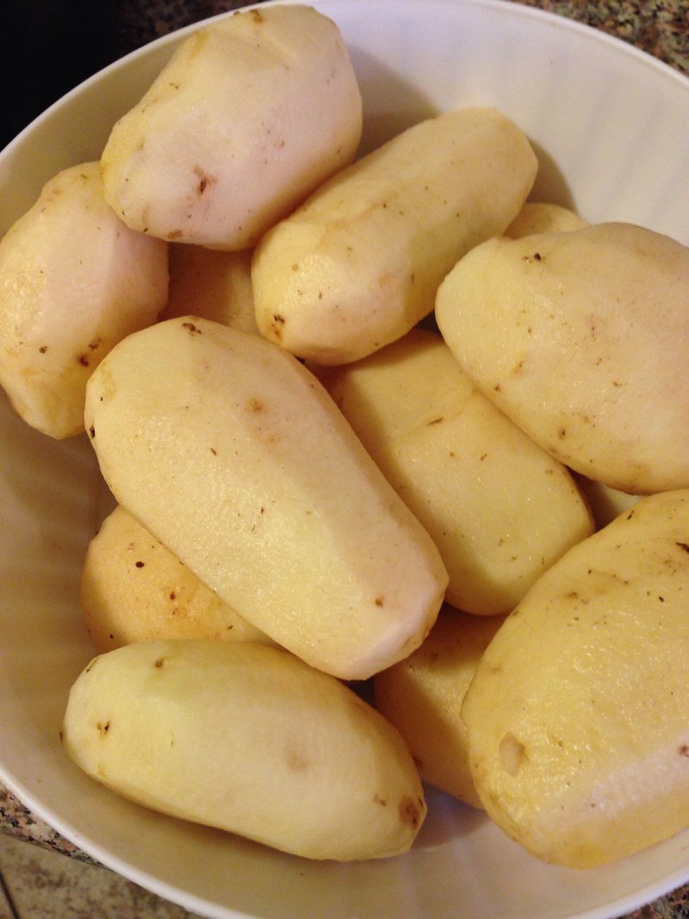 Peeled potatoes in the bowl \ud83d\ude00