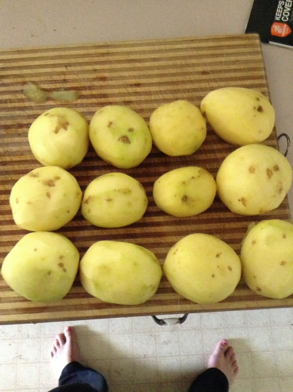 Peeled potatoes