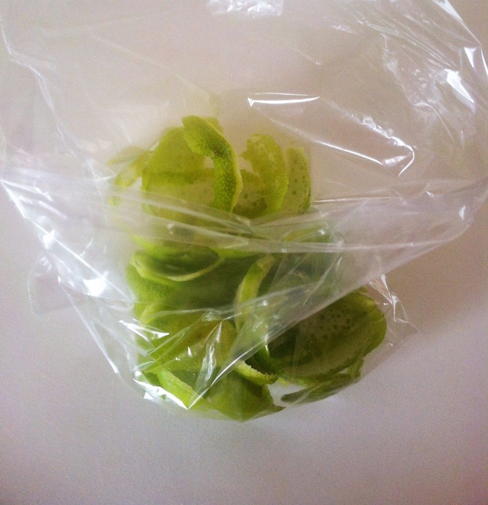 Peels can be stored in fridge or freezer but I have found that they have a very short shelf-life.