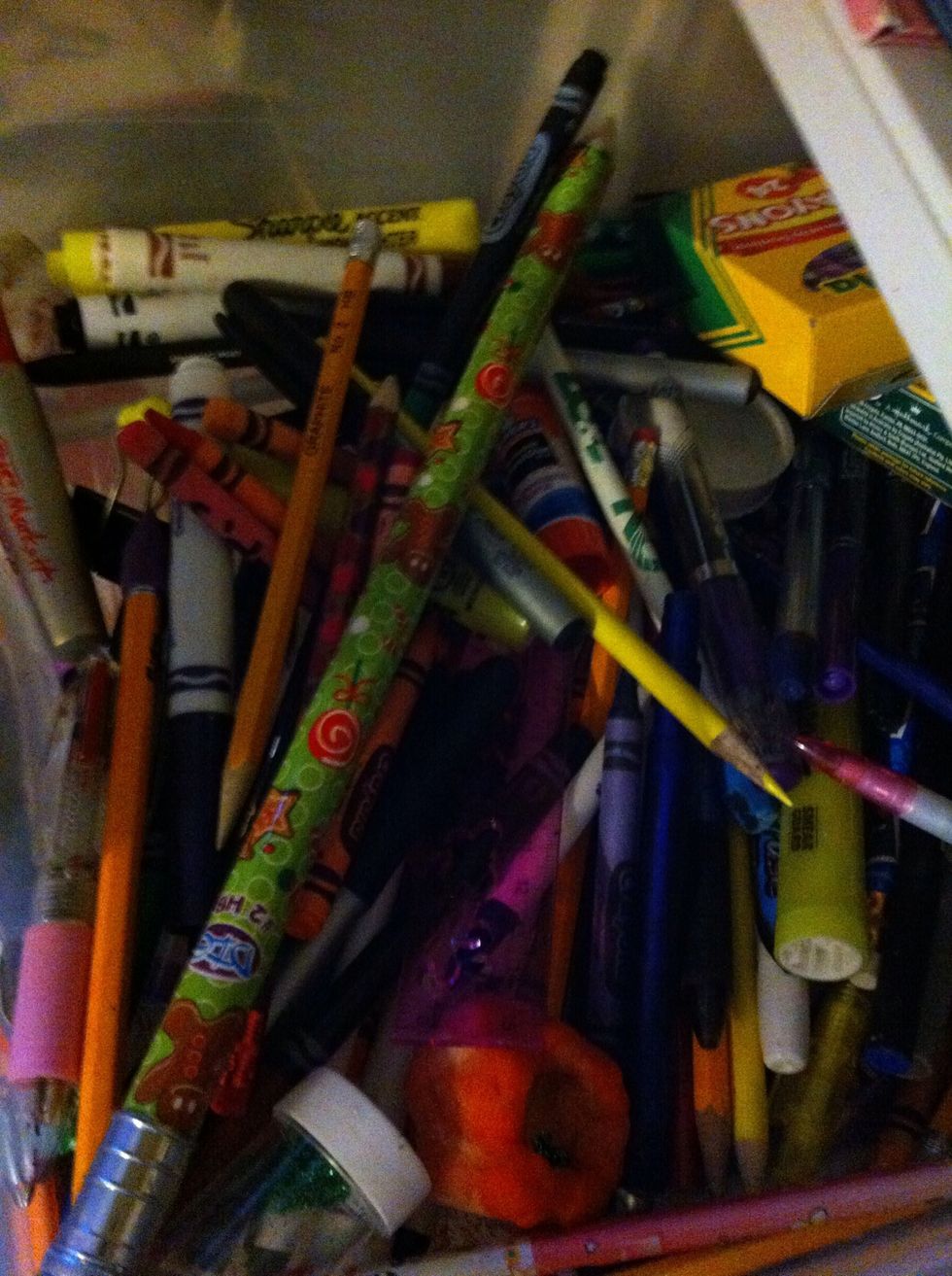 ...pens, pencils, crayons..