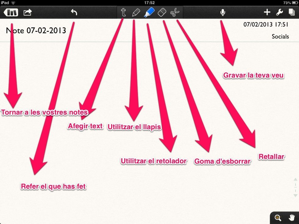 Per fer notes tenim aquestes opcions: