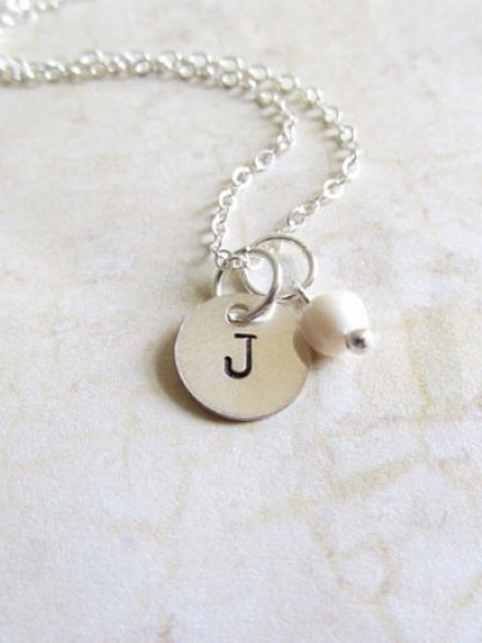 Personalized Hand Stamped Initial Necklace $24