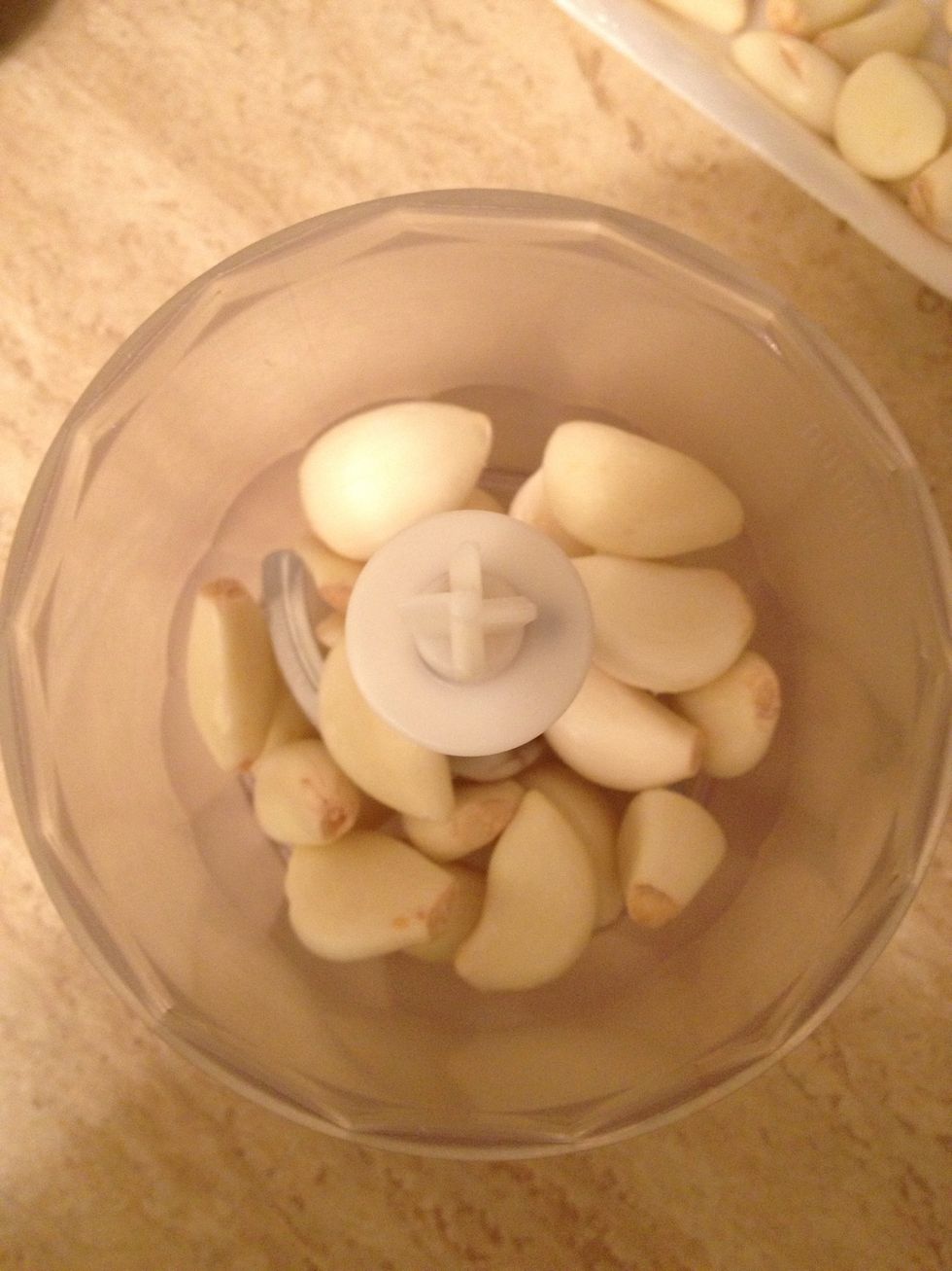 Personally, I prefer freshly made fried garlic over the packaged stuff. It's way yummier and sweet! Here's how to make: finely mince about 20 cloves of garlic.