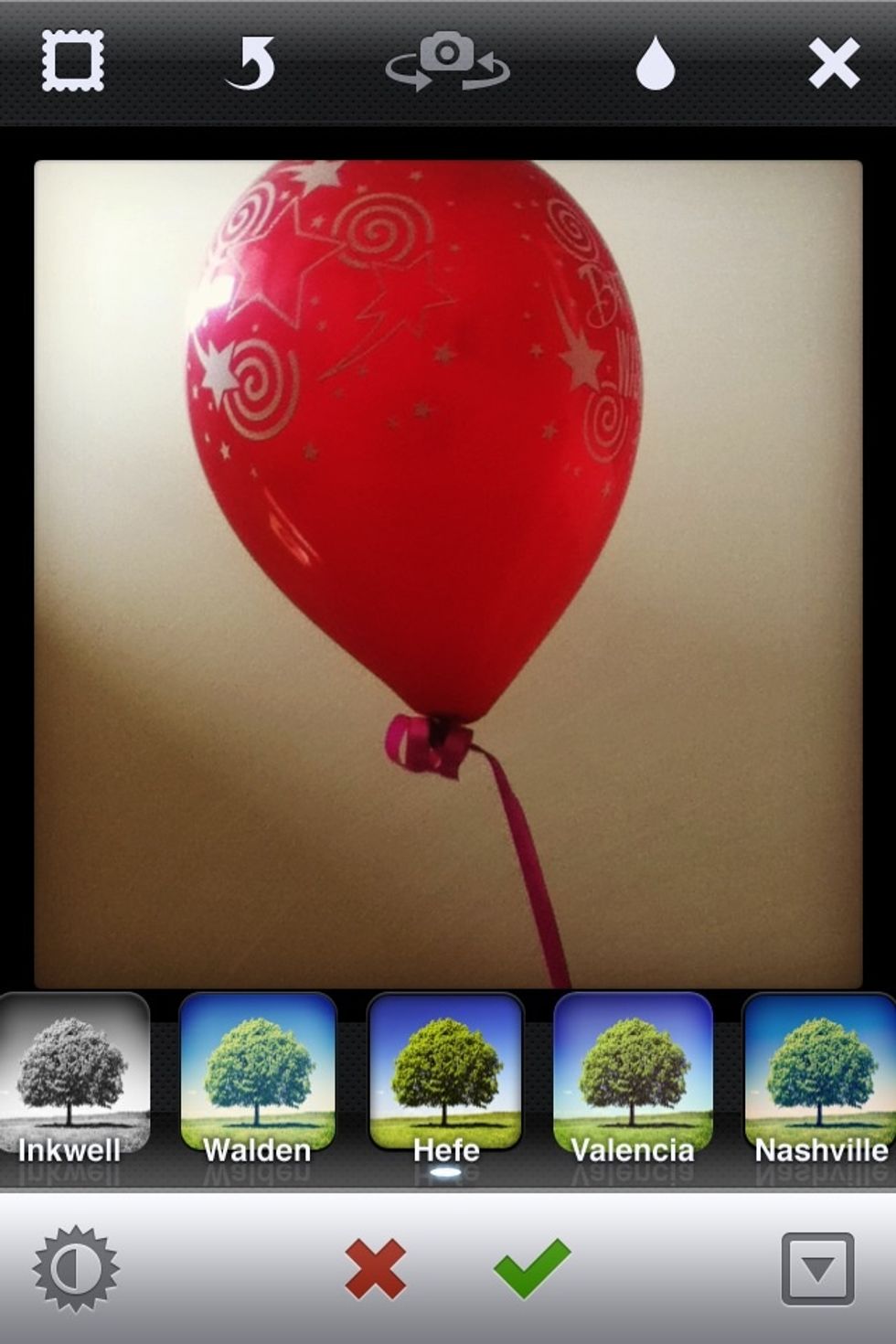 Pick a filter. In this pic I used "hefe" witch makes all the colors much more prominent. In you want to make it hight contrast just click on the button in the lower left-hand corner