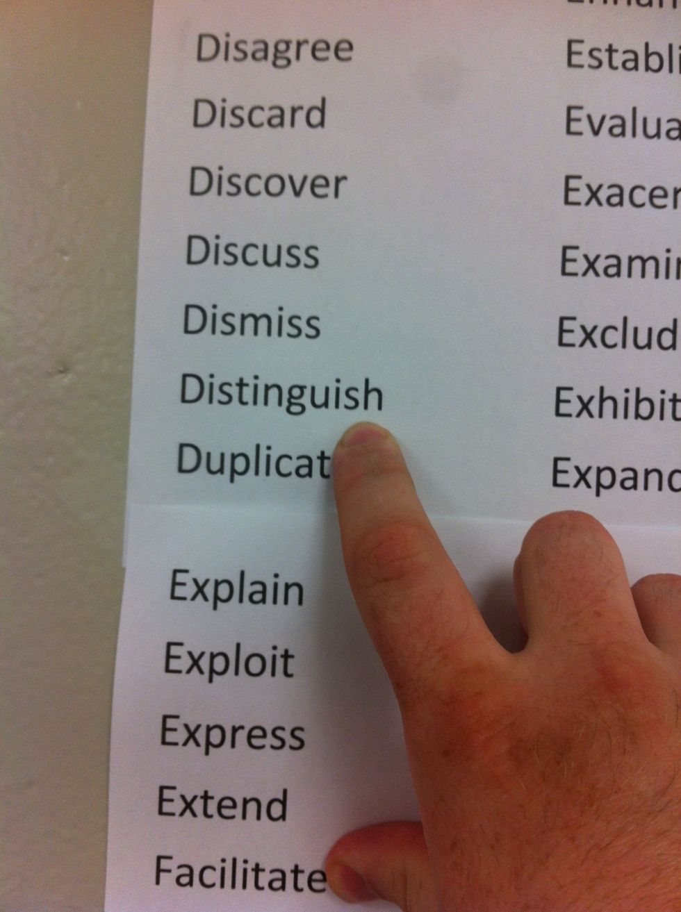 Pick a good power verb for your sentence of commentary.