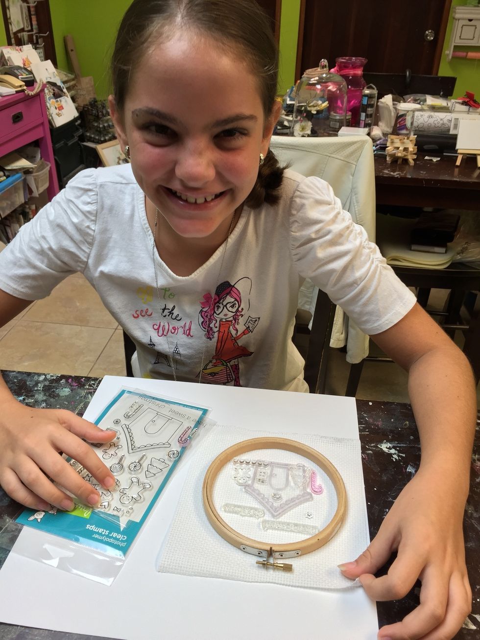Pick a set of stamps that fit your embroidery hoop
