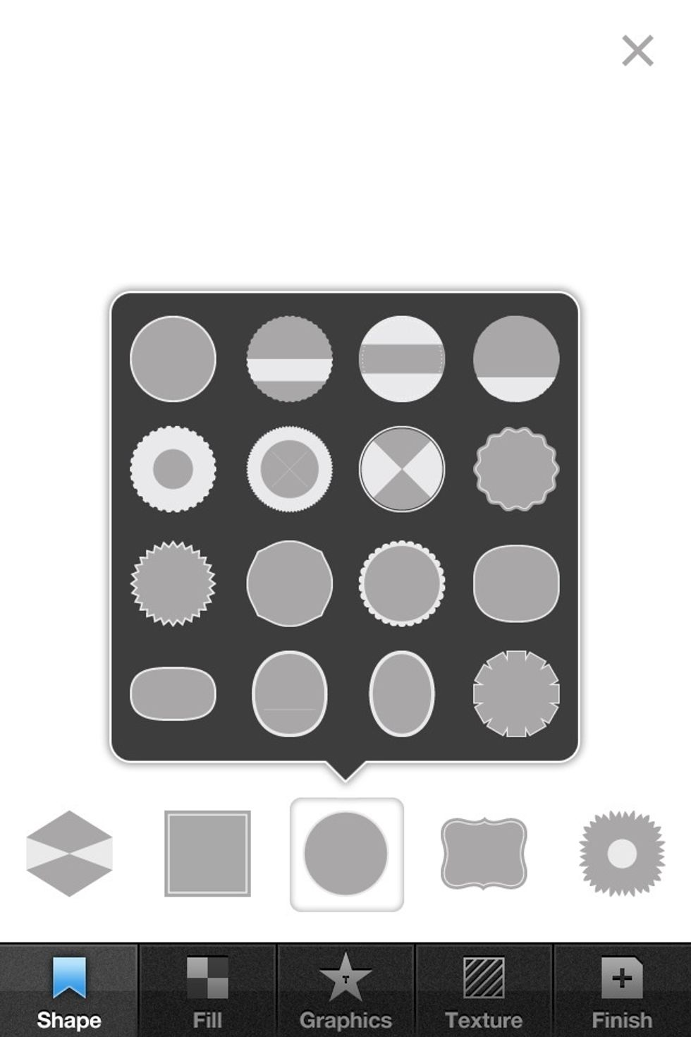Pick a shape from the app that appeals to your personal style.