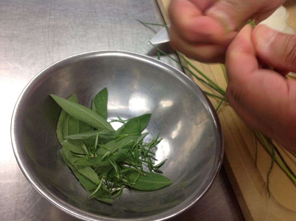Pick herbs leaving whole