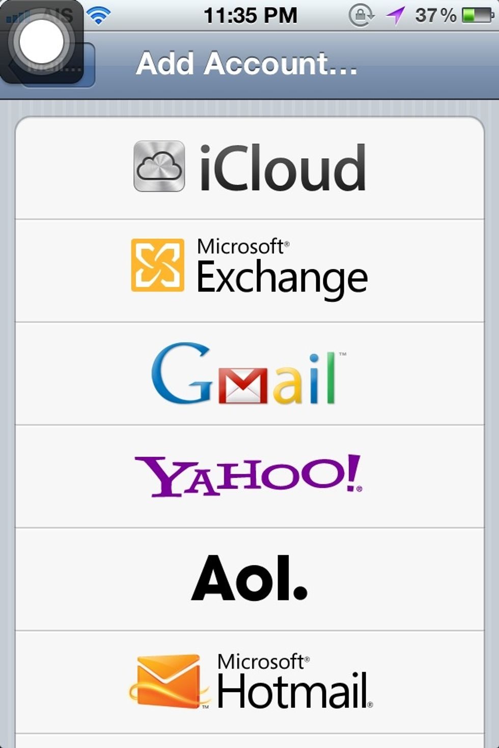Pick Microsoft Exchange. Do not pick Gmail.
