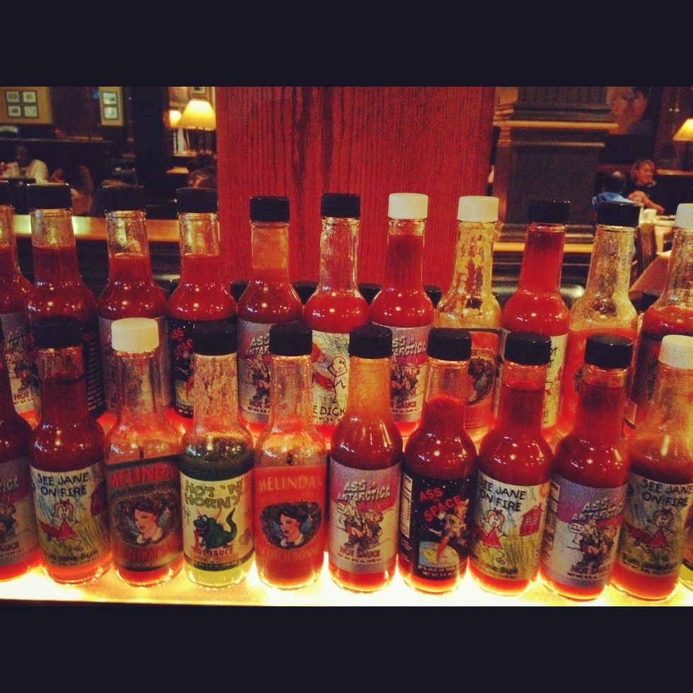 Pick out a hot sauce if available.