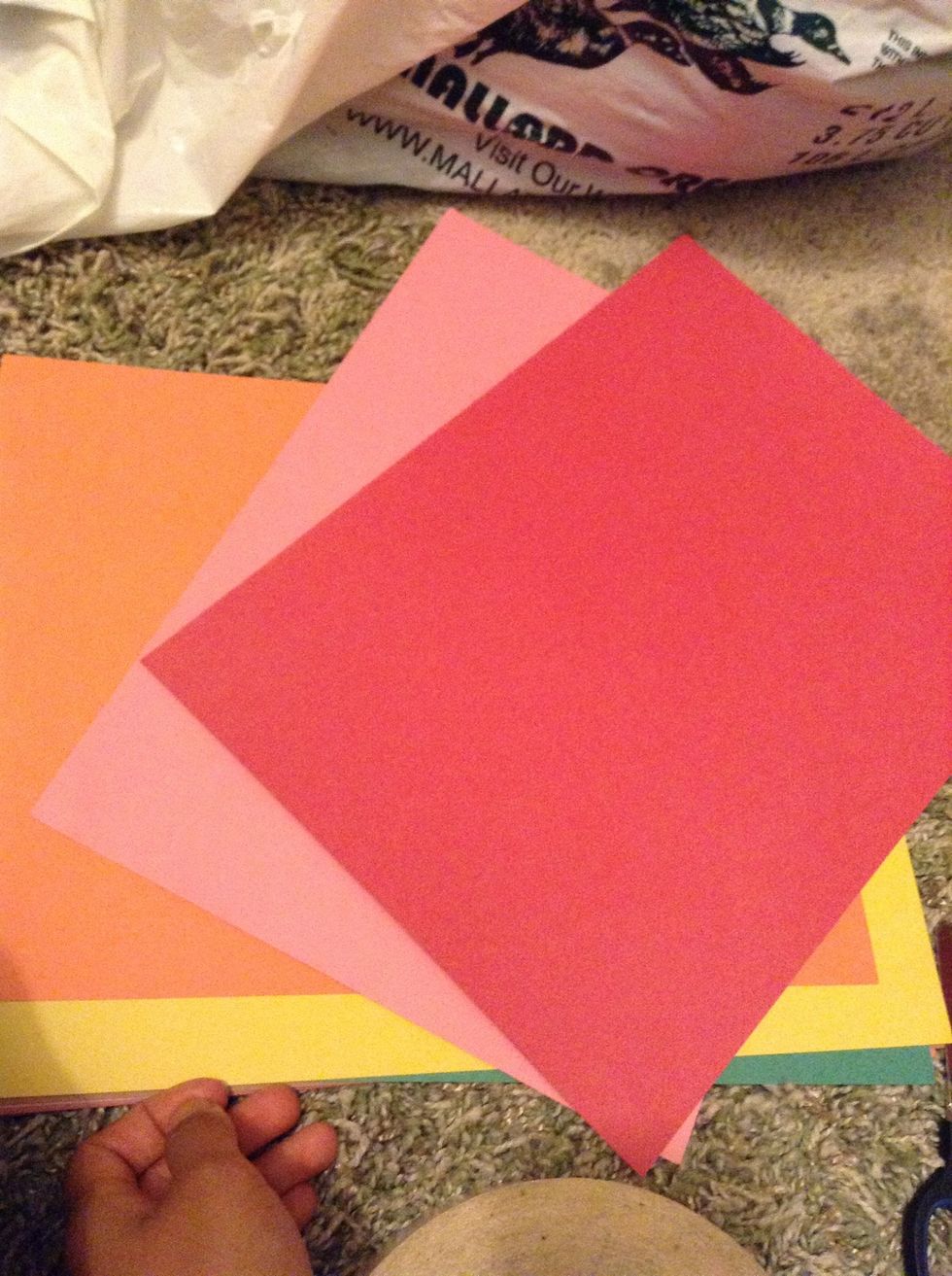 Pick the colors you want to use to decorate the inside of the box. I'm using pink and red, but you can use just one color or however many you want.