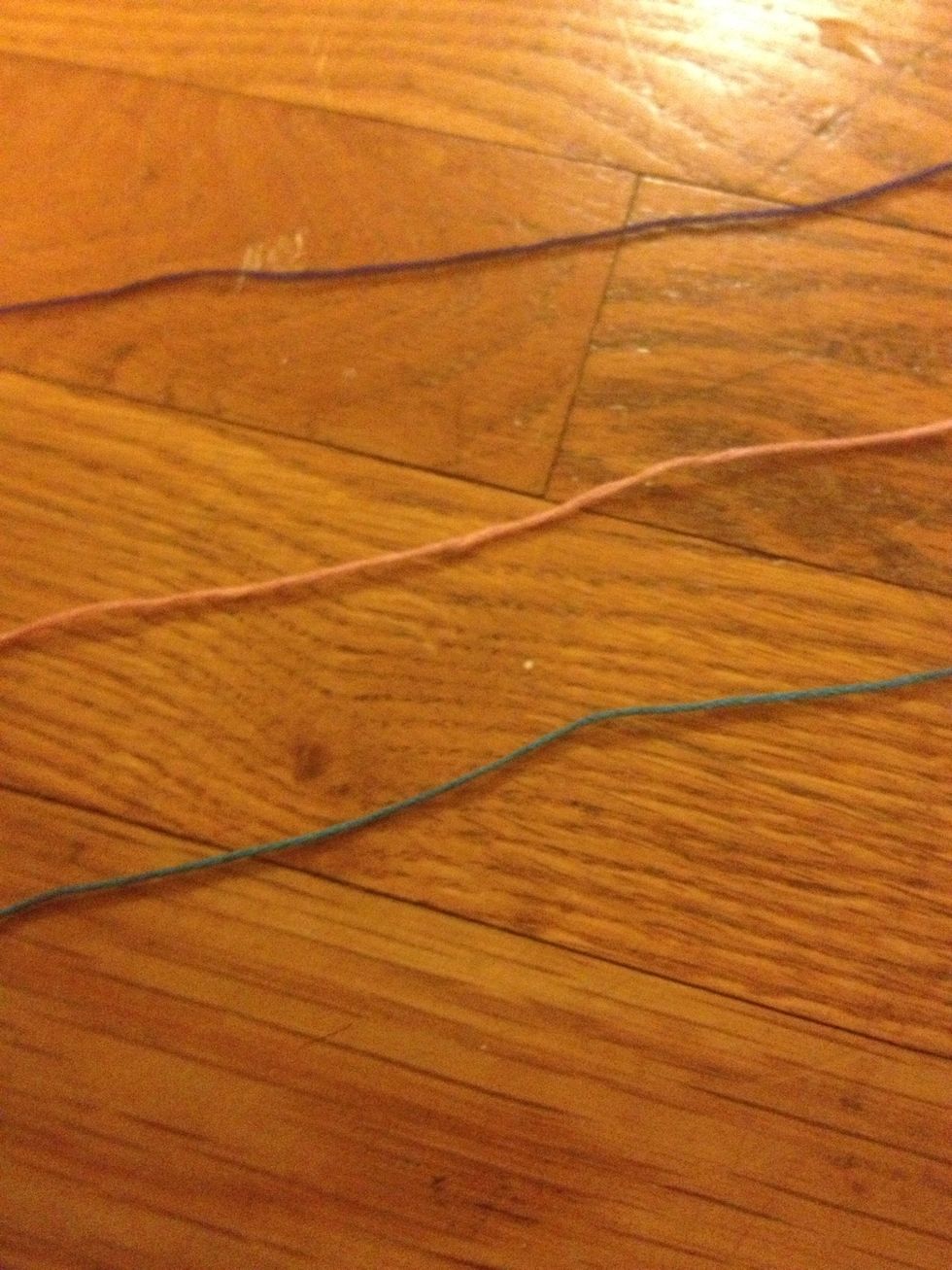 Pick three different colored strings you want