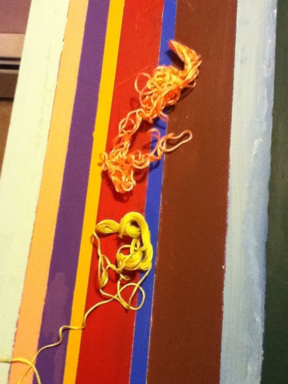 Pick two different colors of string