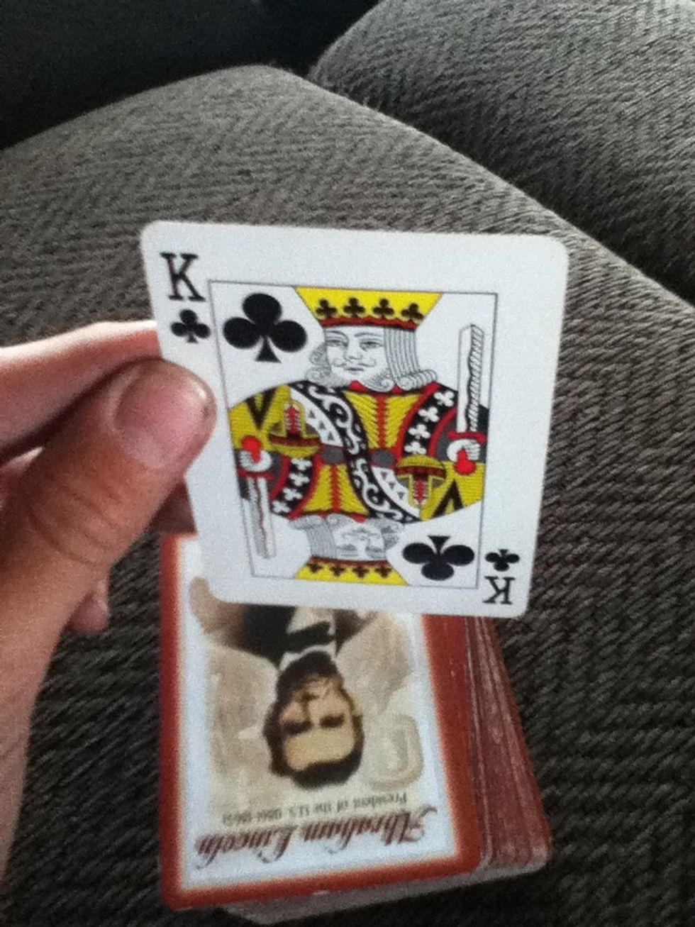 Pick up the cards one at a time but DON'T show the spectators they think it's the ace.