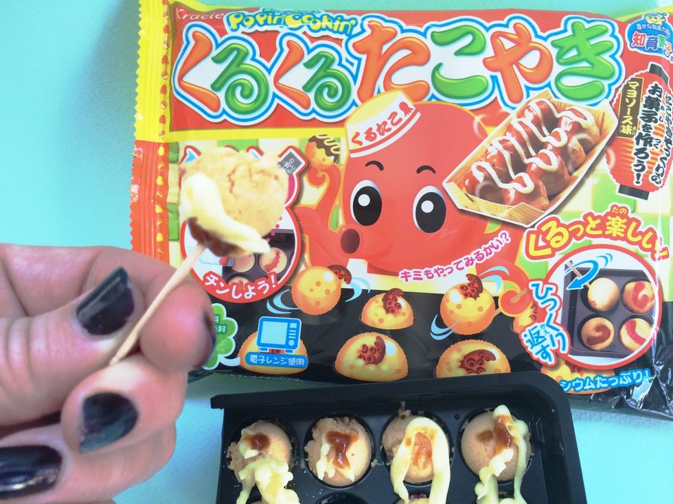 Pick up with toothpick and Enjoy!!