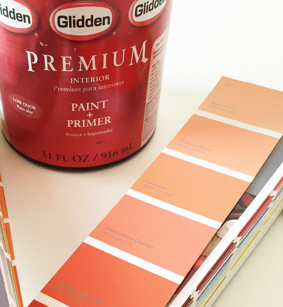 Pick your paint color! I chose 'Apricot Ice' with a flat finish because coral is a relaxing but vibrant color--perfect for a bedroom.