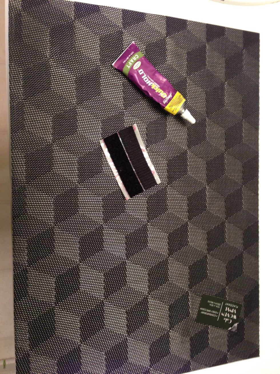 Picked up this vinyl mat from my local Dollar Tree. I thought the pattern was kinda cute :). In this photo it almost looks like some kind of 3-D graphic!!