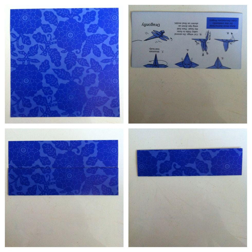 Pics in this guide start top left corner & go clockwise. I used five 6" squares for approx 8" dish, 1.5" deep trays. Fold in 1/2 (pic2). Fold top edge to bottom edge (pic3). Repeat on back (pic4)..