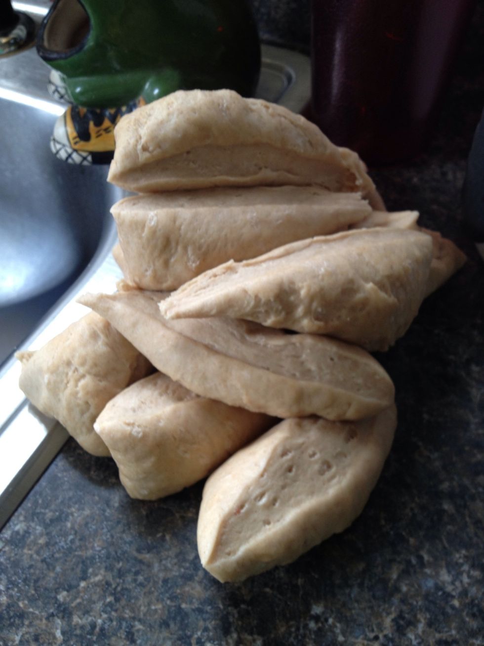 Pile up the dough. If you are going to roll out slowly, you may want to cover the dough as you roll so it doesn't get hard.